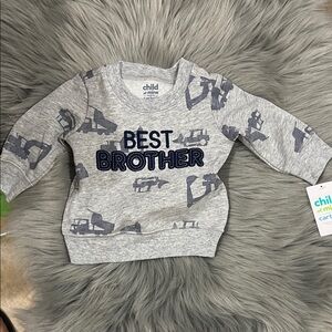 NWT Child of Mine Carters Gray 'Best Brother' Sweatshirt sz 0-3 months